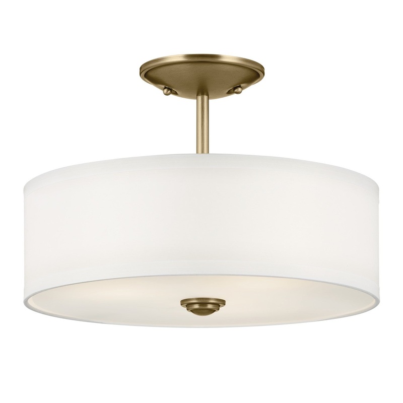 Shailene 3-Light Semi-Flush Mount in Natural Brass