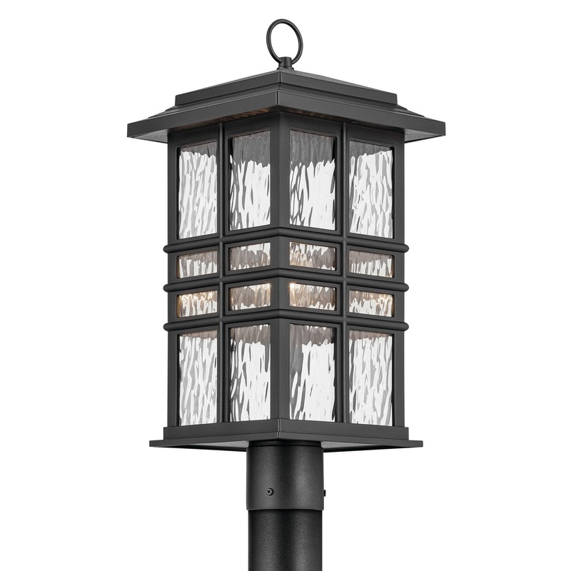 Beacon Square 1-Light Outdoor Post Mount in Textured Black