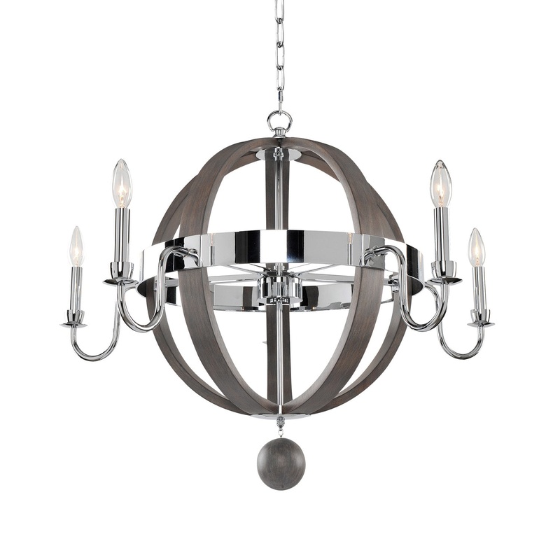 Casual Luxury Sharlow 5-Light Chandelier in Chrome