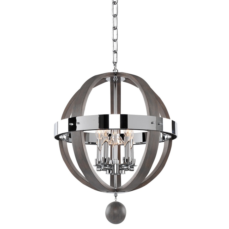 Casual Luxury Sharlow 5-Light Pendant in Chrome