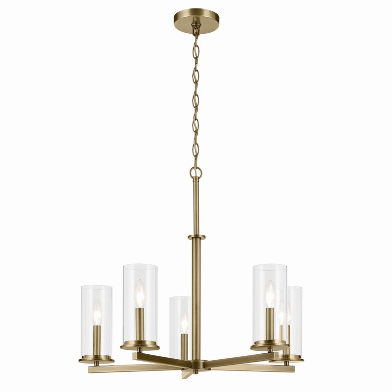 Crosby 5-Light Chandelier in Natural Brass