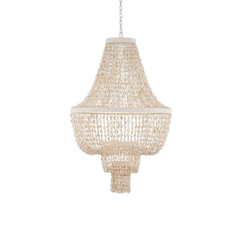 Cybele LED Chandelier in Natural & Pearlized White & White