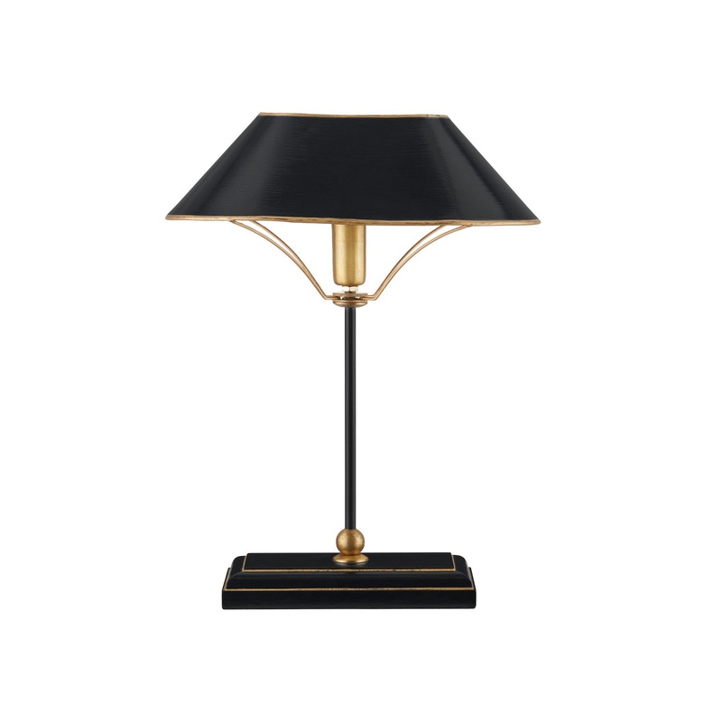Daphne 1-Light Table Lamp in Black & Antique Gold
