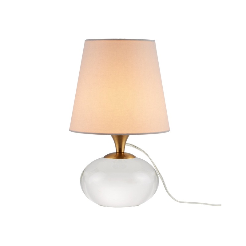 Diantha 1-Light Table Lamp in Clear & Antique Brass