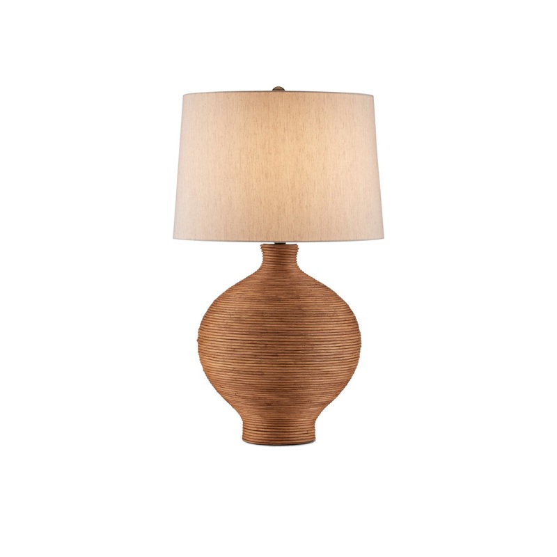 Susel 1-Light Table Lamp in Natural & Antique Brass