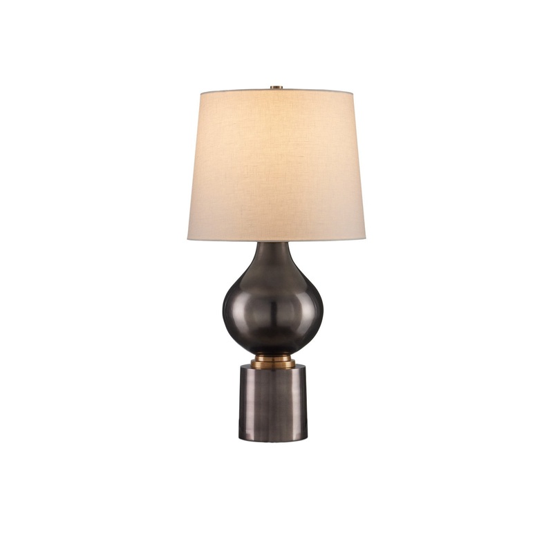 Tamerlane 1-Light Table Lamp in Black Nickel & Vintage Brass