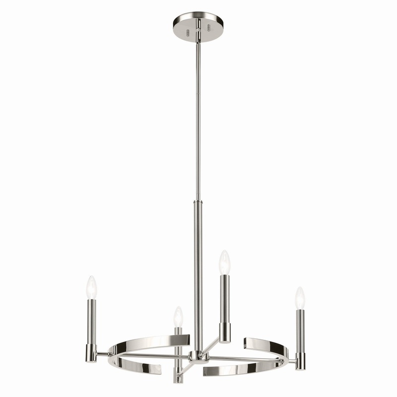 Tolani 4-Light Chandelier in Polished Nickel