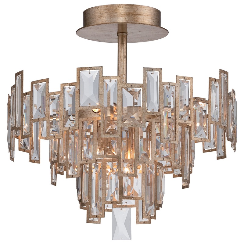 Bel Mondo 5-Light Semi-Flush Mount in Luxor Gold