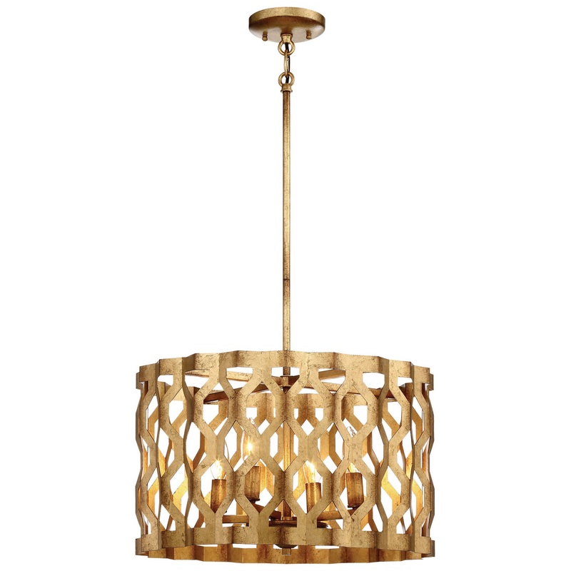 Coronade 4-Light Pendant in Pandora Gold Leaf