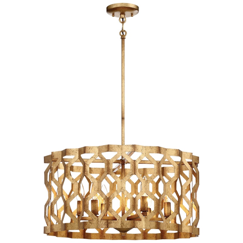Coronade 6-Light Pendant in Pandora Gold Leaf