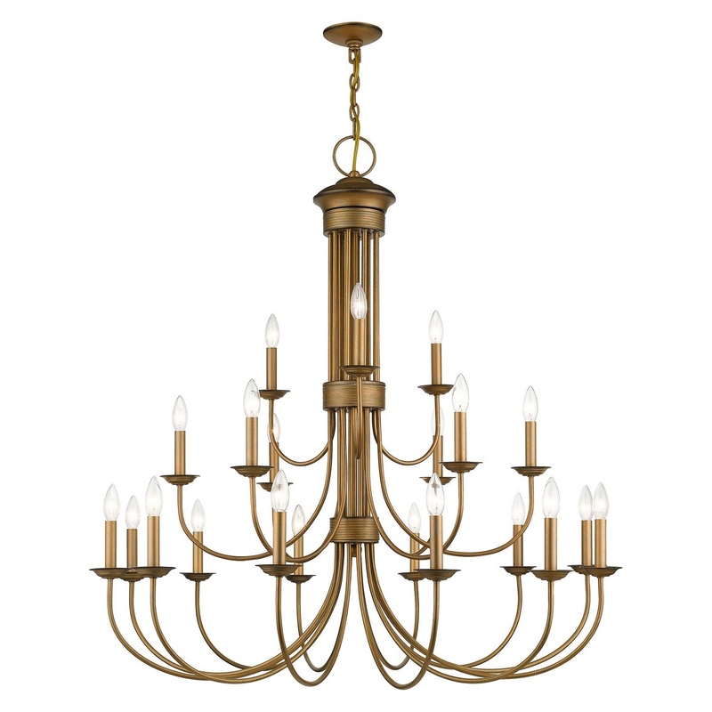 Estate 21-Light Chandelier in Antique Gold Leaf