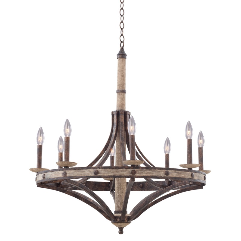 Farmhouse Coronado 8-Light Round Chandelier in Florence Gold