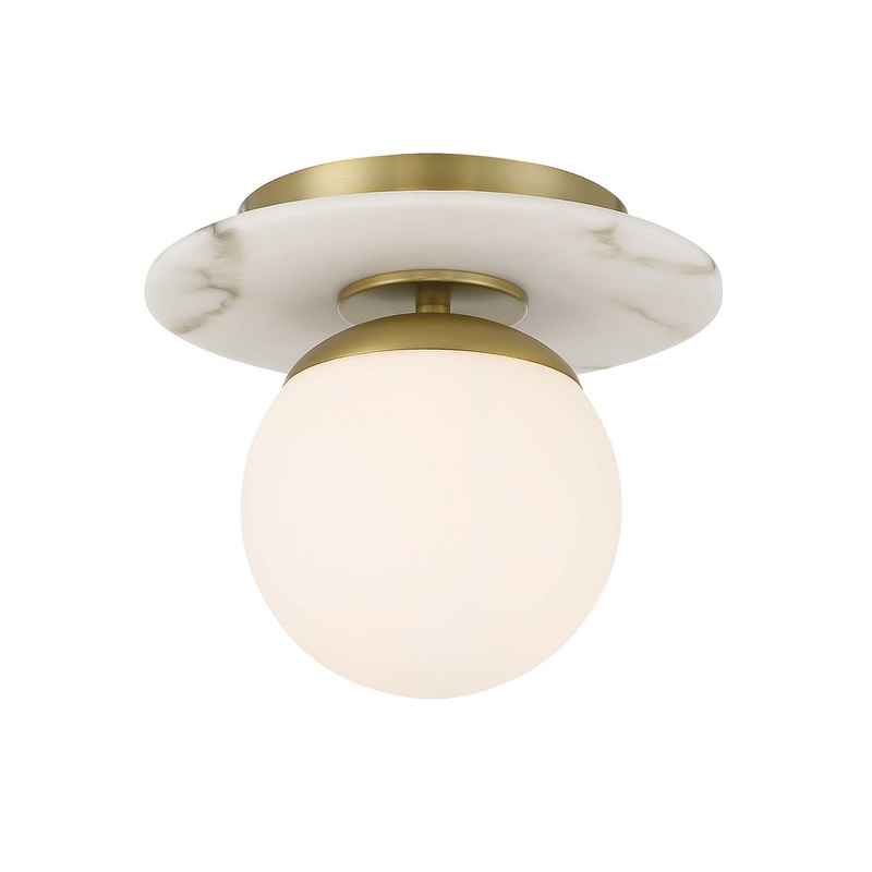 Orban 1-Light Semi-Flush Mount in Soft Brass