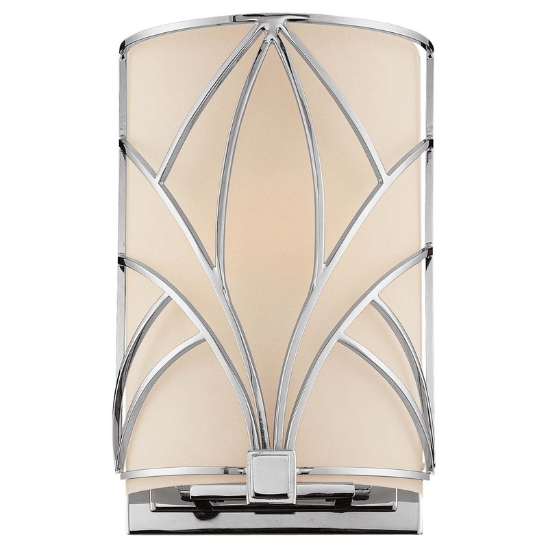 Storyboard 1-Light Wall Sconce in Chrome with Etched Opal Glass