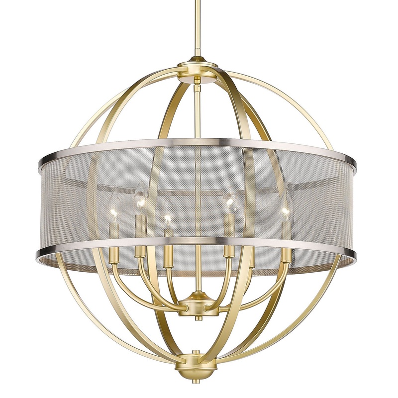 Colson 6-Light Chandelier in Olympic Gold with Pewter