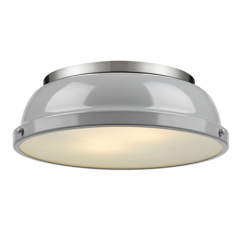 Duncan Flush Mount in Pewter with Gray Shade