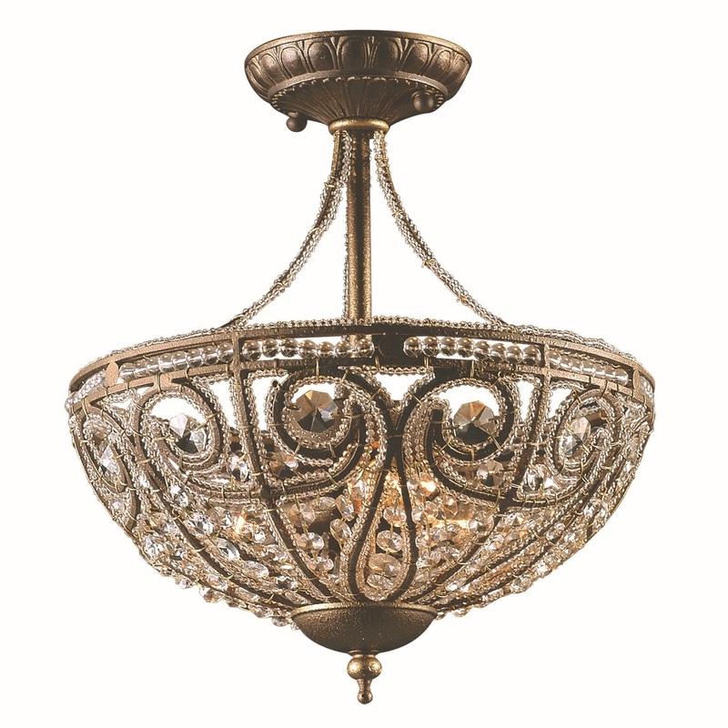Elizabethan 3-Light Semi-Flush Mount