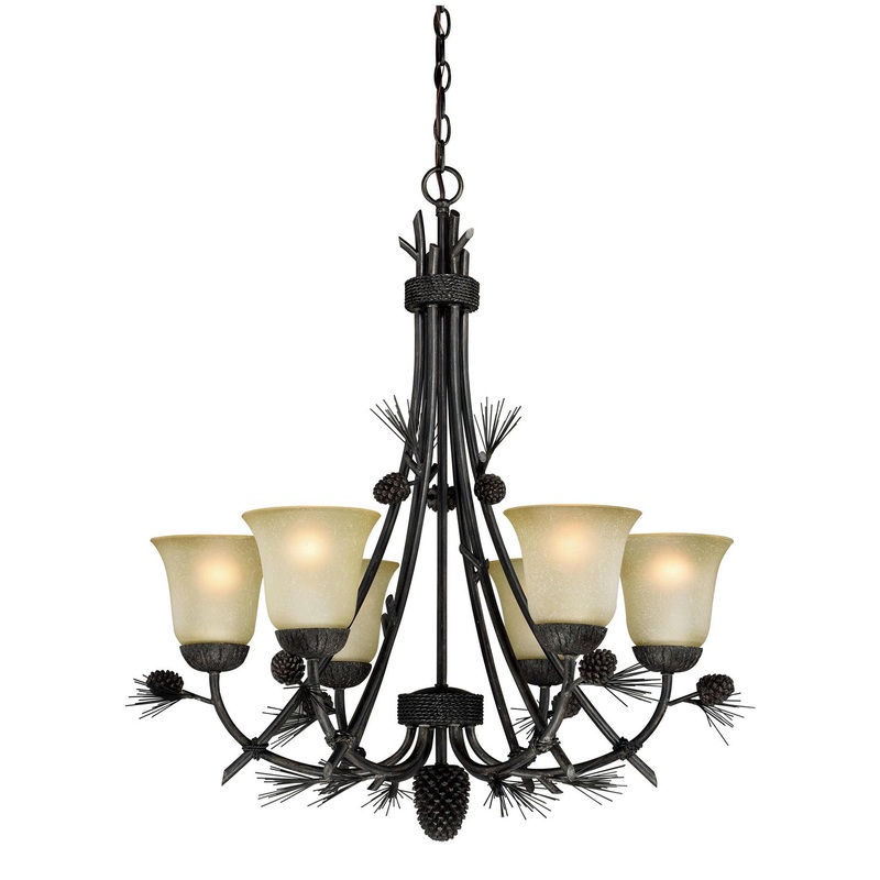Sierra 6-Light Chandelier in Black Walnut