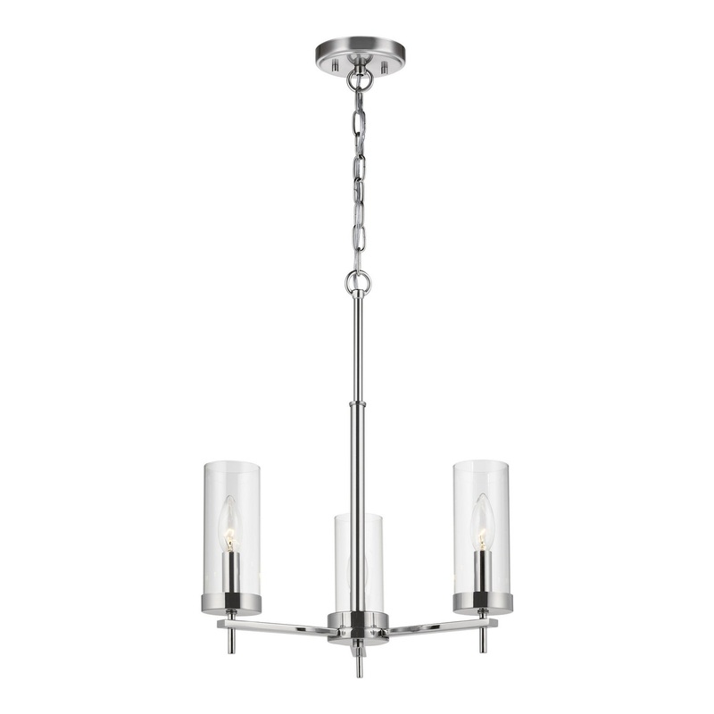 Zire 3-Light Chandelier in Chrome with Clear Glass