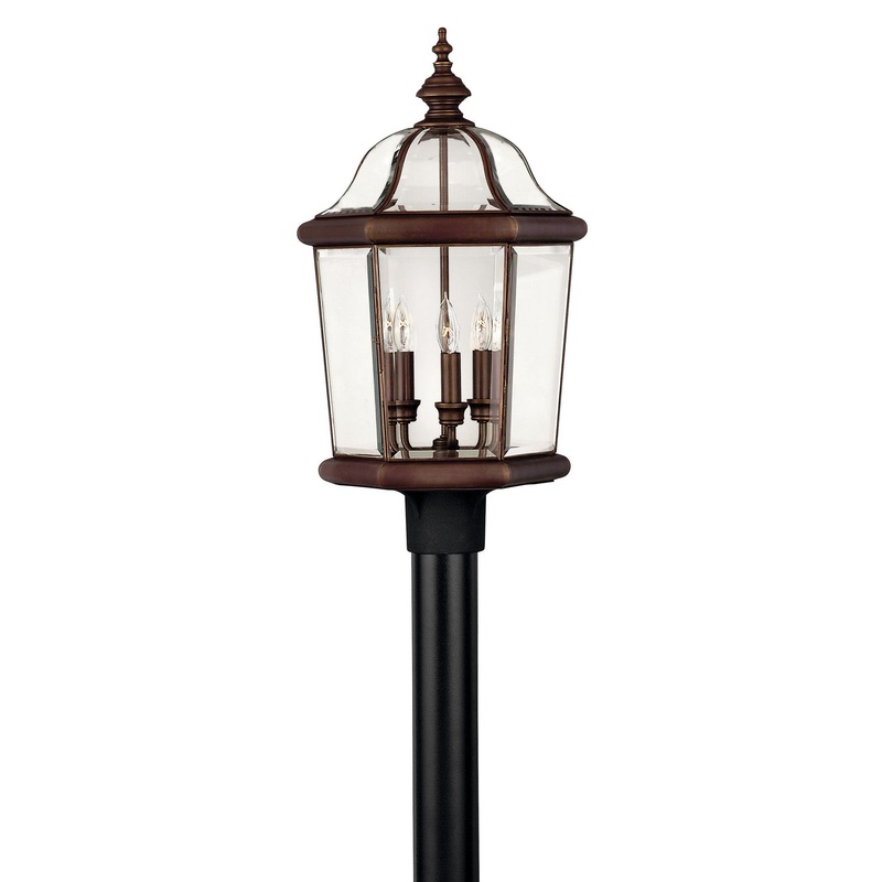 Augusta Large Post or Pier Mount Lantern in Copper Bronze