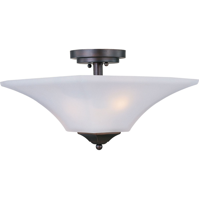 Aurora 2-Light Semi-Flush Mount in Oil Rubbed Bronze