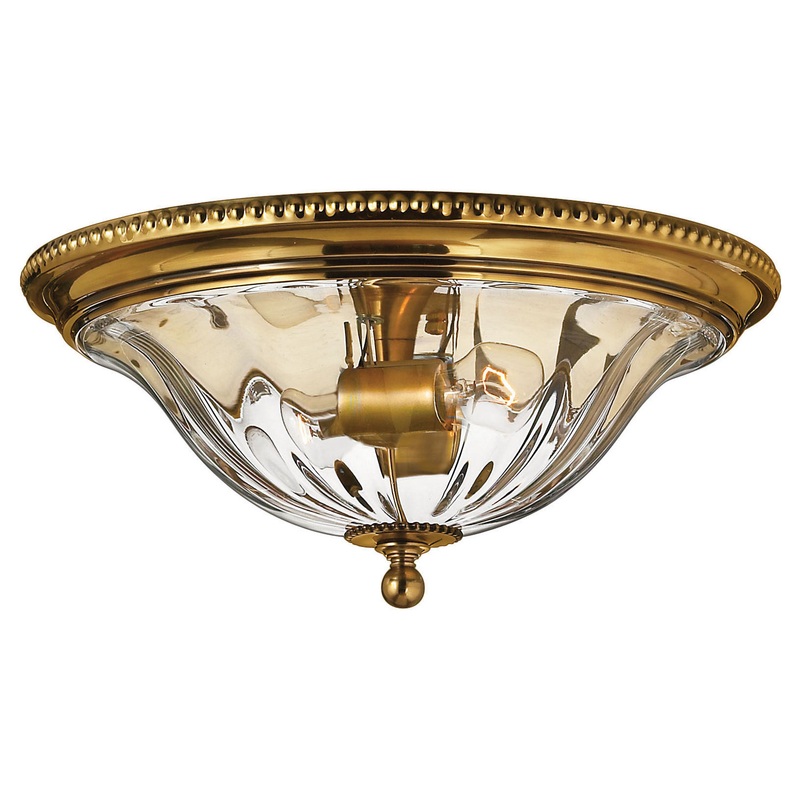 Cambridge Medium Flush Mount in Burnished Brass