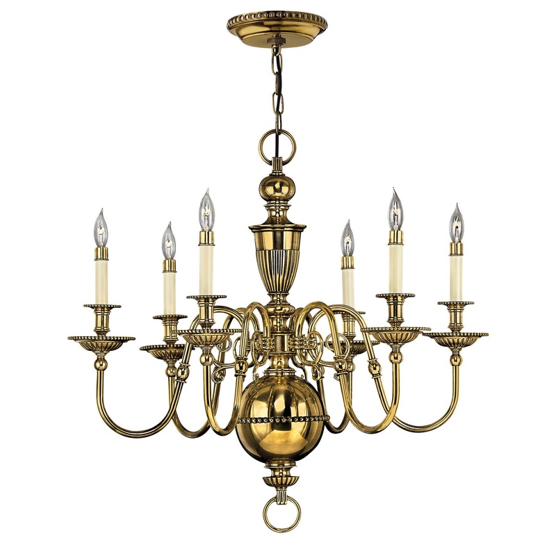 Cambridge Medium Single Tier Chandelier in Burnished Brass