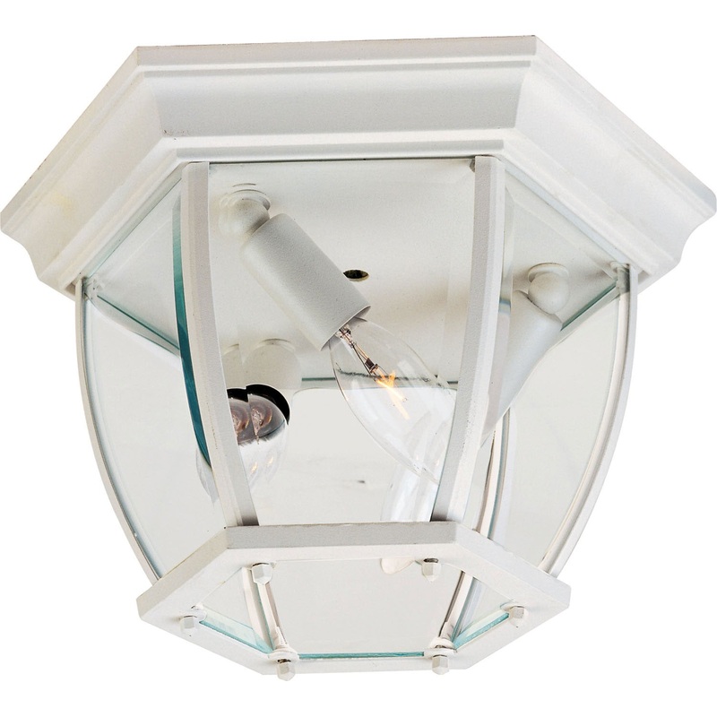 Crown Hill 3-Light Outdoor Ceiling Mount in White