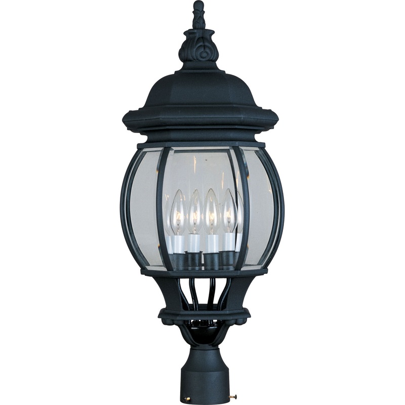 Crown Hill 4-Light Outdoor Pole/Post Lantern in Black