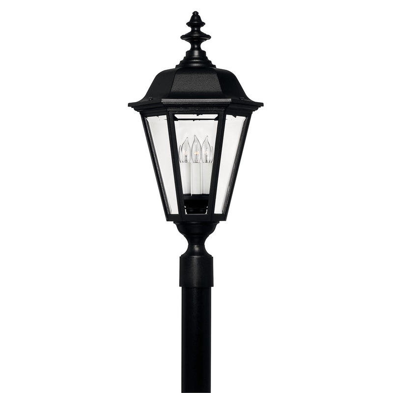 Manor House Extra Large Post or Pier Mount Lantern in Black