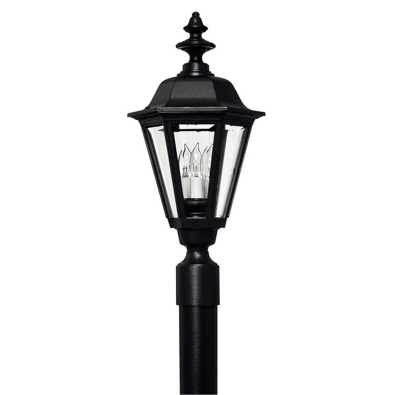 Manor House Large Post or Pier Mount Lantern in Black