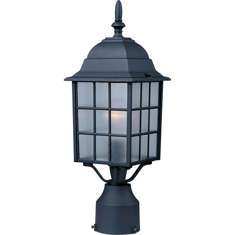 North Church 1-Light Outdoor Pole/Post Lantern in Black