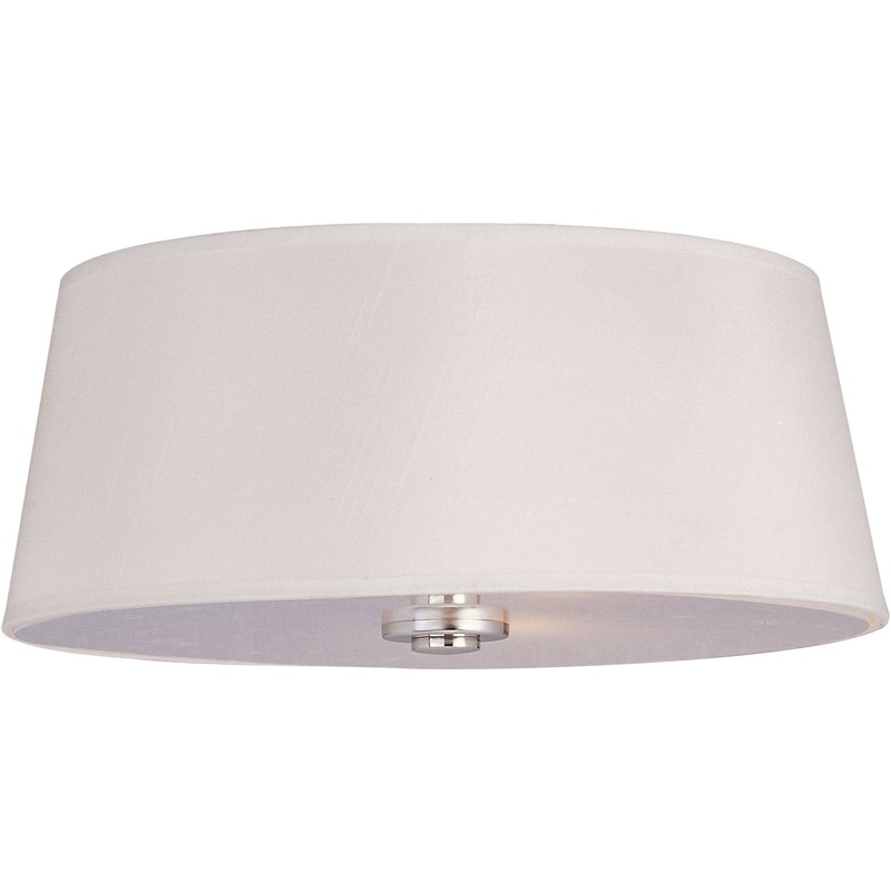 Rondo 3-Light Flush Mount in Polished Nickel with White Glass