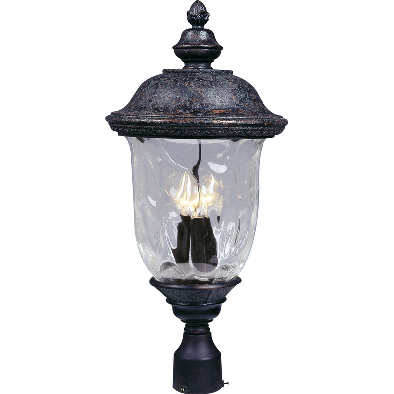 Carriage House DC 3-Light Outdoor Pole/Post Lantern in Oriental Bronze