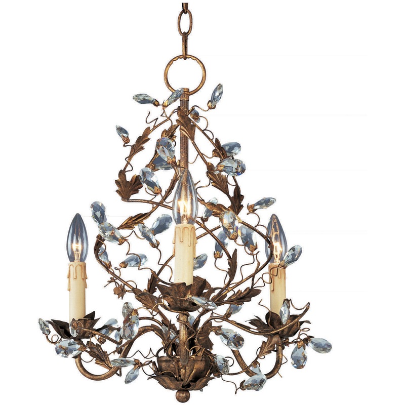 Elegante 3-Light Chandelier in Etruscan Gold