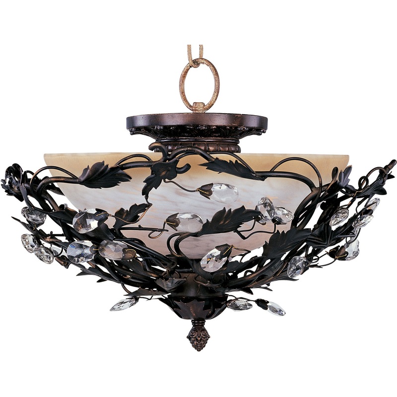 Elegante 3-Light Semi-Flush Mount in Oil Rubbed Bronze