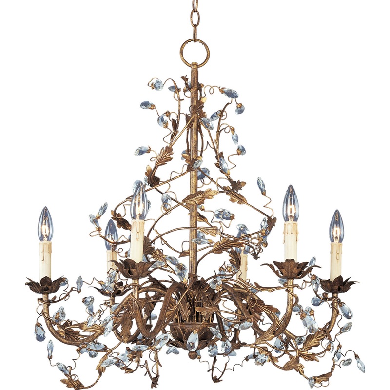 Elegante 6-Light Chandelier in Etruscan Gold