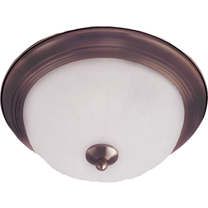 Essentials 1-Light Flush Mount in Oil Rubbed Bronze with Frosted Glass