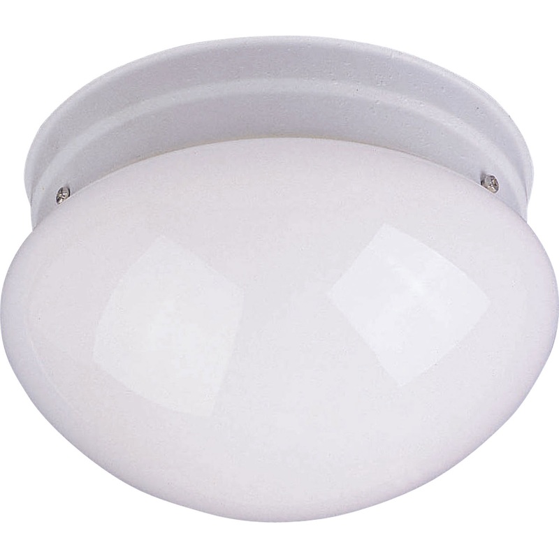 Essentials 1-Light Flush Mount in White with White Glass