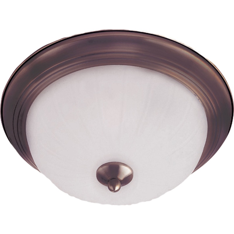 Essentials 2-Light Flush Mount in Oil Rubbed Bronze with Frosted Glass