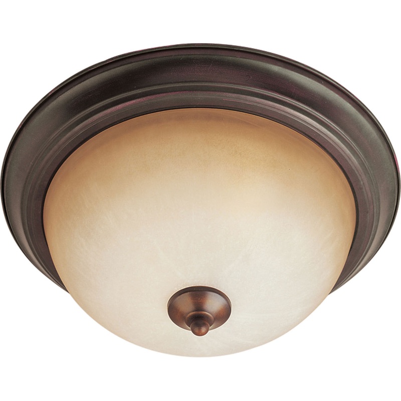 Essentials 2-Light Flush Mount in Oil Rubbed Bronze with Wilshire Glass