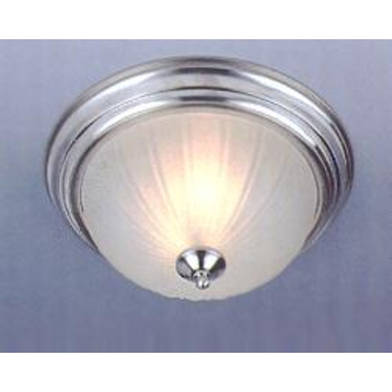 Essentials 3-Light Flush Mount in Satin Nickel with Frosted Glass