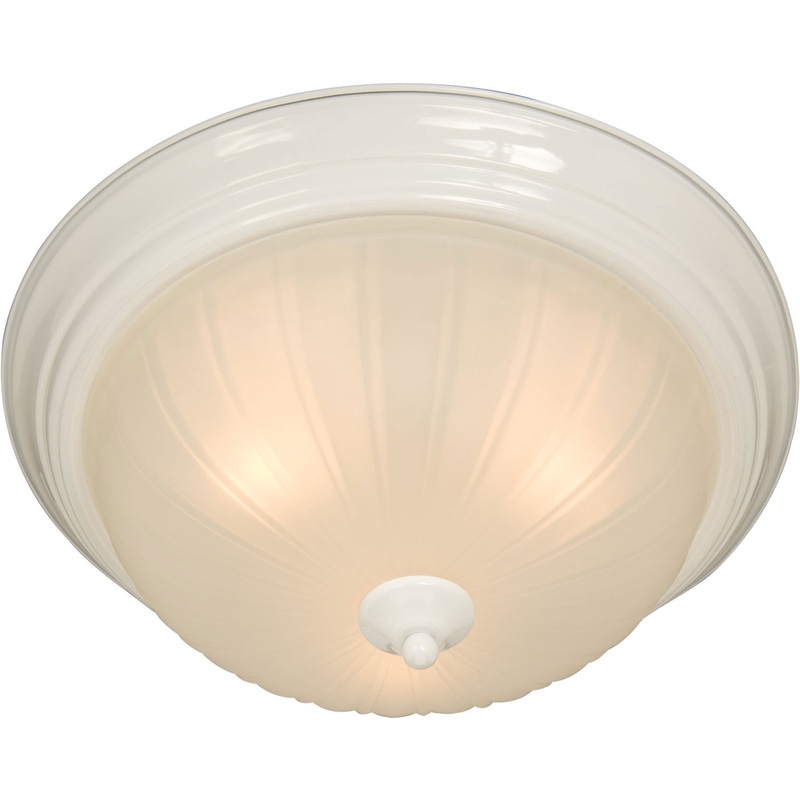 Essentials 3-Light Flush Mount in White with Frosted Glass