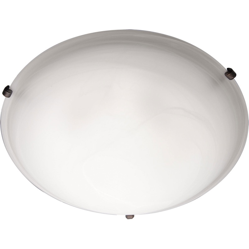 Malaga 2-Light Flush Mount in Oil Rubbed Bronze with Marble Glass