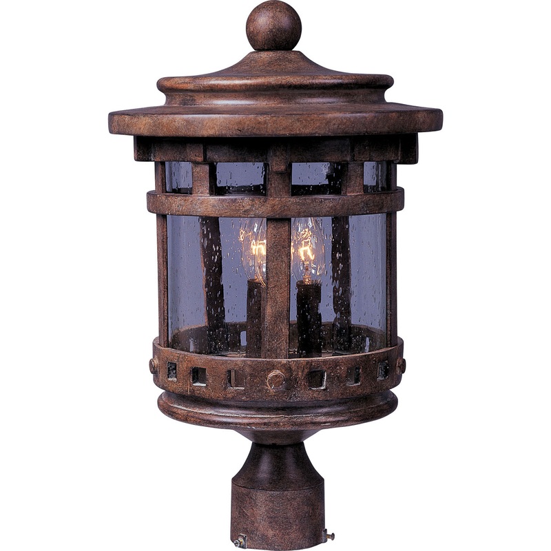Santa Barbara VX 3-LT Outdoor Pole Lantern in Sienna