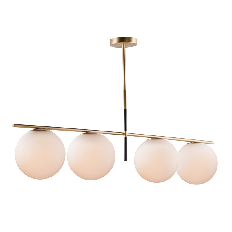 Vesper 4-Light Pendant in Satin Brass & Black