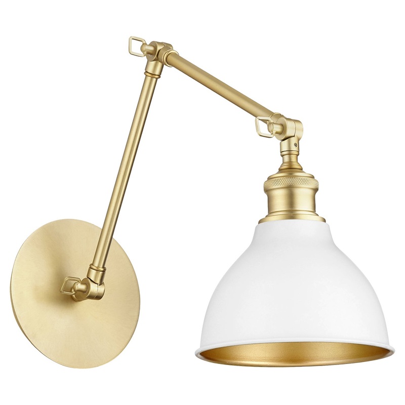 Wall Mount in Aged Brass with Studio White