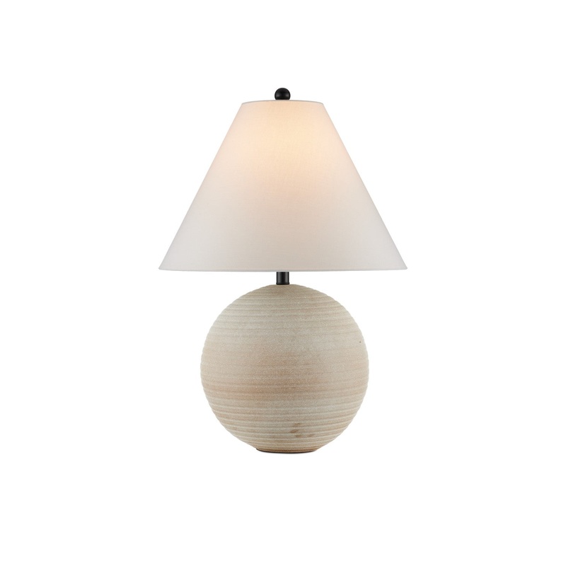 1-Light Table Lamp in Beige & Matte Black