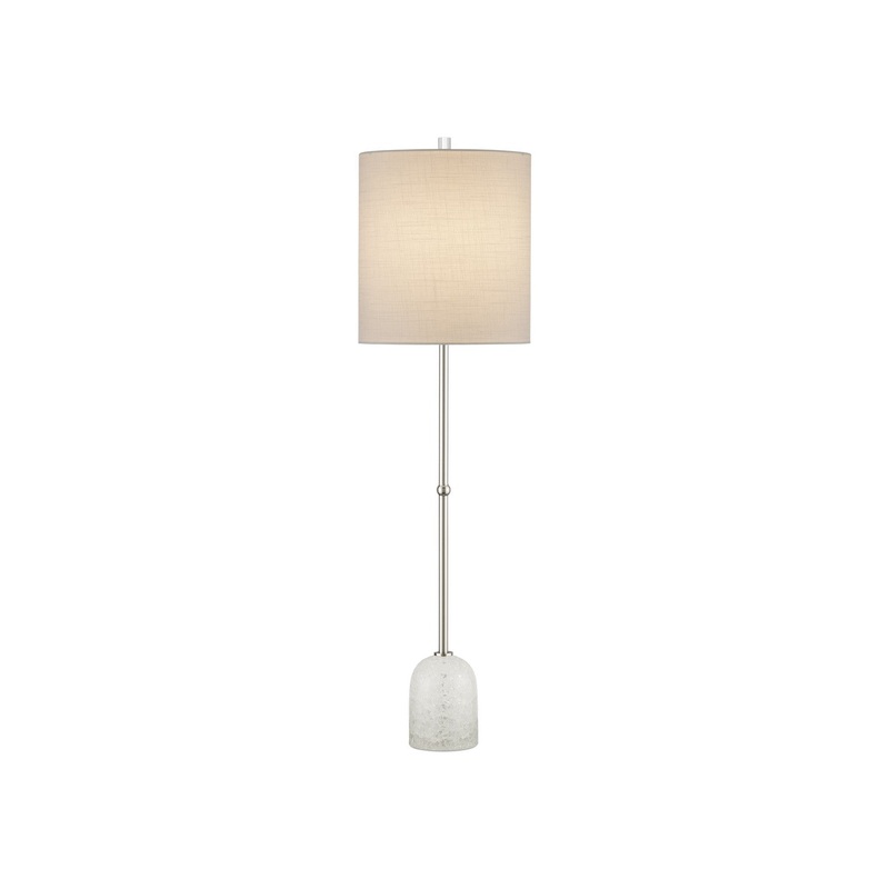 1-Light Table Lamp in Clear Crackle & Polished Nickel