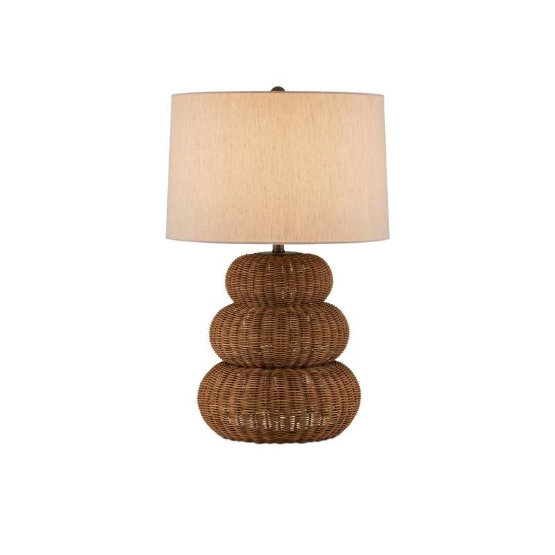 1-Light Table Lamp in Dark Brown & Antique Brass